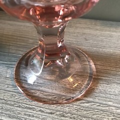 Vintage Indiana Glass Pink Madrid Recollection 6 1/2″ Water Goblet