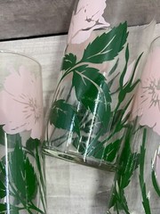 Libbey Pink Iris Glasses Set Of 18, 12 oz, 8 oz., 5 oz., & 4 oz