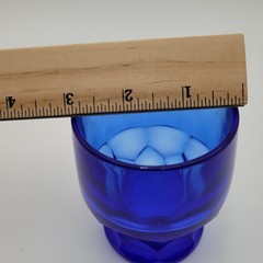 Vintage Anchor Hocking? Viking? Fenton? Glass Georgian Blue Flat Juice Glass