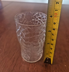 Set Of 8 L.E. Smith By Cracky Clear Crackle Glass Juice Tumblers 3 5/8” Vintage