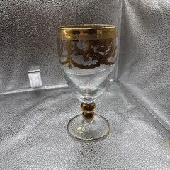 J Preziosi Lavorato A Mano Made in Italy Wine Glass Goblets Gold Trim ✨Lovely
