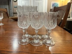 Vintage Cristal d’Arques Longchamp Wine/Sherry 2.0 oz glasses Set of 6