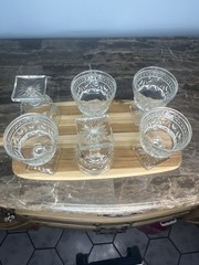 Colony Park Lane Clear Glass Sherbet Glasses Set of 6 Square Dessert Cups