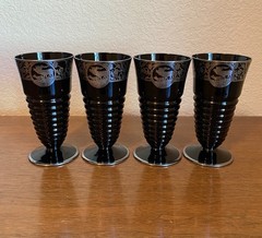 Duncan Miller Ripple Call of the Wild Silver Overlay Tumblers, Set of 4