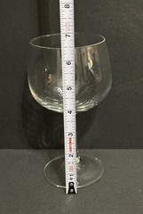 Bowl-Shaped Tasting Wine Glass, 6.5”H Clear Lead Crystal Stemware, France