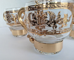 Vintage Russian Martini Cocktail Set Pitcher and 3 Handled Glasses
