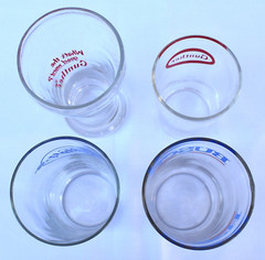 Set of 4 – Variety of BEER BAR GLASSES & SHAM – BLATZ, BUSCH, GUNTHER