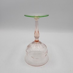 Vtg Weston Watermelon Etched Cordial/Liquor Glass Pink Green UV Glows