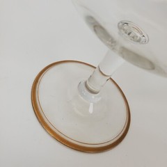 Set of 4 Italian Crystal w/Gold Encrusted Swag Rim Dessert Glasses 5.5″H X 4.5″W