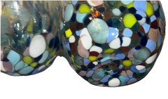 Handblown Recycled Confetti Glass Stemless Wine Glasses And Decanter