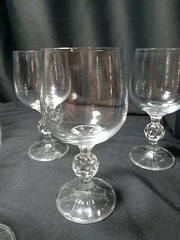Set Of 6 Bohemia Claudia Crystal Wine Glasses 5.75″ Tall Clean No Chips Or Crack