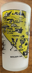 Vintage frosted glass Nevada map 1950-1960’s souvenir Silver State Las Vegas