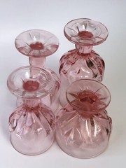 4 Vintage Tiffin Franciscan Cabaret Pink Lotus Footed Wine Water Ice Tea Sherbet
