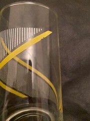 Vintage George Briard Crisa MCM Yellow White Double Helix Juice Glass 4 3/4″