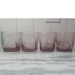 Libbey Imperial Plum Old Fashioned Glasses, Set of 4 Drape Style Whiskey Tumbler