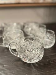 Set of Antique American Brilliant Period Cut Glass Punch Cups – Hand Cut