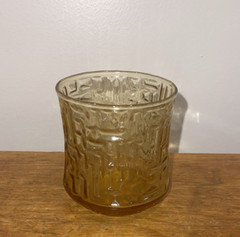 Libbey Artica Gold On the Rocks Textured Glass Tumbler MCM Retro