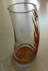 Sin City Las Vegas Flames Curved Souvenir Glass