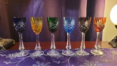 FABERGE ODESSA CORDIAL CRYSTAL GLASSES, SET OF 6, CUT TO CLEAR