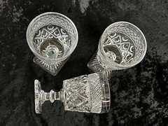 Set of 3 Imperial Crystal/Clear Wafer Stem CAPE COD Water Goblets/Glasses