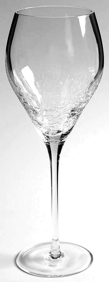 Vintage Crystal Crackle Blown Glass Champagne Wine Wedding Gift Toasting Flute