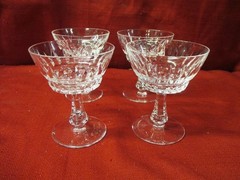 Lot of 4 Vintage Cut Crystal 4.25″ Champagne Sherbet Glasses