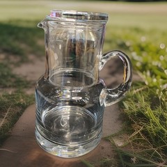 Vintage Bedside Tumble-Up 2 Piece Pitcher And Cup-Clear Glass