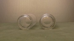 Vintage Glasses Set Of 2 Raised White Lace Filigree Textured 5.5” Clear