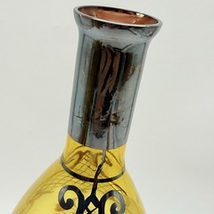 Beautiful Vintage Set of 4 Floral Wine Glasses And Decanter, Boho In Style