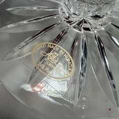 Vtg. Handcrafted Ajka Crystal Red Martini Glass Hungary Cut-to-Clear 24% Pb0