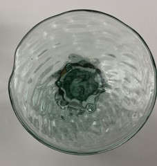 Set of 4 Libbey Green Water Tea Juice Glass Goblets Orchard Fruit 6 1/4” 8 OZ