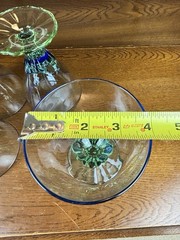 (Lot 4) Bormioli Rocco Bahia Blue Green Dessert Glass Italy Italian 5.5”