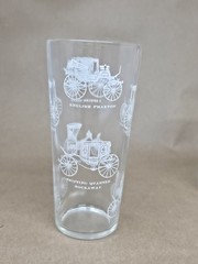 Set of 4 Libbey Glasses Highball Barware Antique Carriage Stagecoach Cars