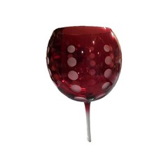 Retired!!! IOB Mikasa Crystal Cheers Ruby Ballon Goblets-Set of 4 24.5 fl oz