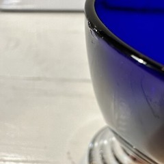 5 Art Deco Chase Cobalt Blue Moon Chrome Cordial Glasses 3.5″ USA Vintage Signed