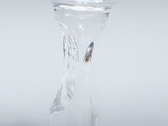 Vtg MCM Atlantis Full Lead Crystal Column Cordial Hand Blown Portugal Set of 3