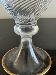 Nason Moretti 6 Swirl Gold Trim 8 1/4″ H by 5 1/8″ W Murano Stemware Glasses