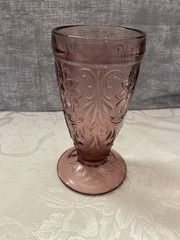 Indiana Tiara Glass Amethyst Plum 6.25” Footed Ice Tea Tumbler