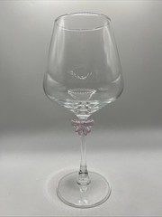 Godinger Pink Bow Wine Glass Coquette Balloon Goblet Ribbon Stem Replacement