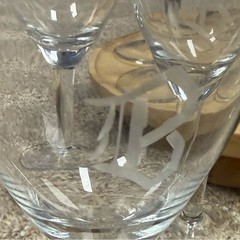 Set of 12 Etched Crystal Wine Glasses Monogram “B” Elegant Stemware Entertaining