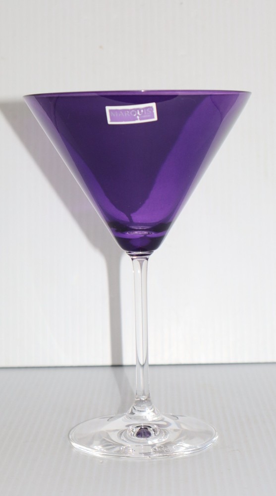 MARQUIS BY WATERFORD JEWELS MARTINI GLASS AMETHYST PURPLE ORIGINAL LABEL