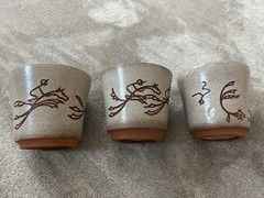 Vintage Mid-century Modern Esther Sills Studio Pottery Tumblers / Cups -Set Of 3