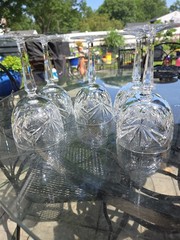Gorham Rosewood Crystal Water Wine Glasses Contemporary Set Of 5