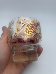 Culver Chantilly Rock Glasses Peony F22K Gold Ornate Mid Century 7oz S/6 C76