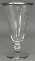4 Miramar Glastonbury Lotus Crystal Platinum Trim Iced Tea Claret Goblet Glasses