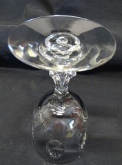 Tiffin Mirage Set of 4 Water Goblets – Cut & Polished – Air Bubble in Stem