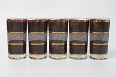 Georges Briard Tortoise 5.5″ Highball Glasses Set of 5 MCM