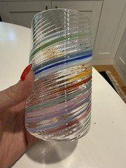 Hudson Beach Glass Hand Blown Rainbow Spiral Tumblers Set Discontinued