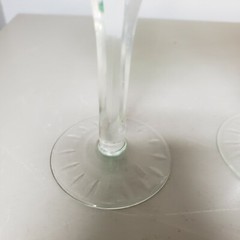 2 * Wine Hock Glasses RED & GREEN cut to Clear Crystal Triumph Imperial Estate