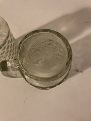 Lot of 2 ~ Vintage Anchor Hocking Glass Mug Quilted Diamond Point Pattern 16 oz.